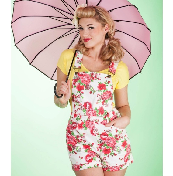 Tatyana Floral Sassy Overalls w Detachable Shorts - Picture 2 of 8